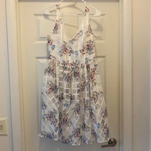 Maeve Anthropologie Peony White Garden Floral Dress